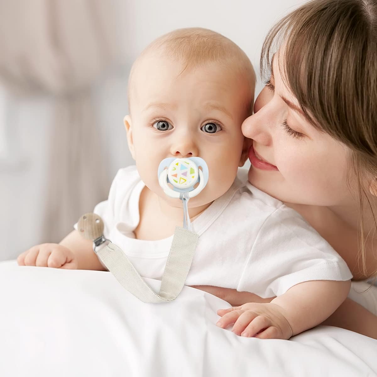 Attache Sucette Attache Tétine TYRY.HU En Silicone - 2 Pièces Sans BPA, Anneau De Dentition Bébé Attache Tétine Bébé