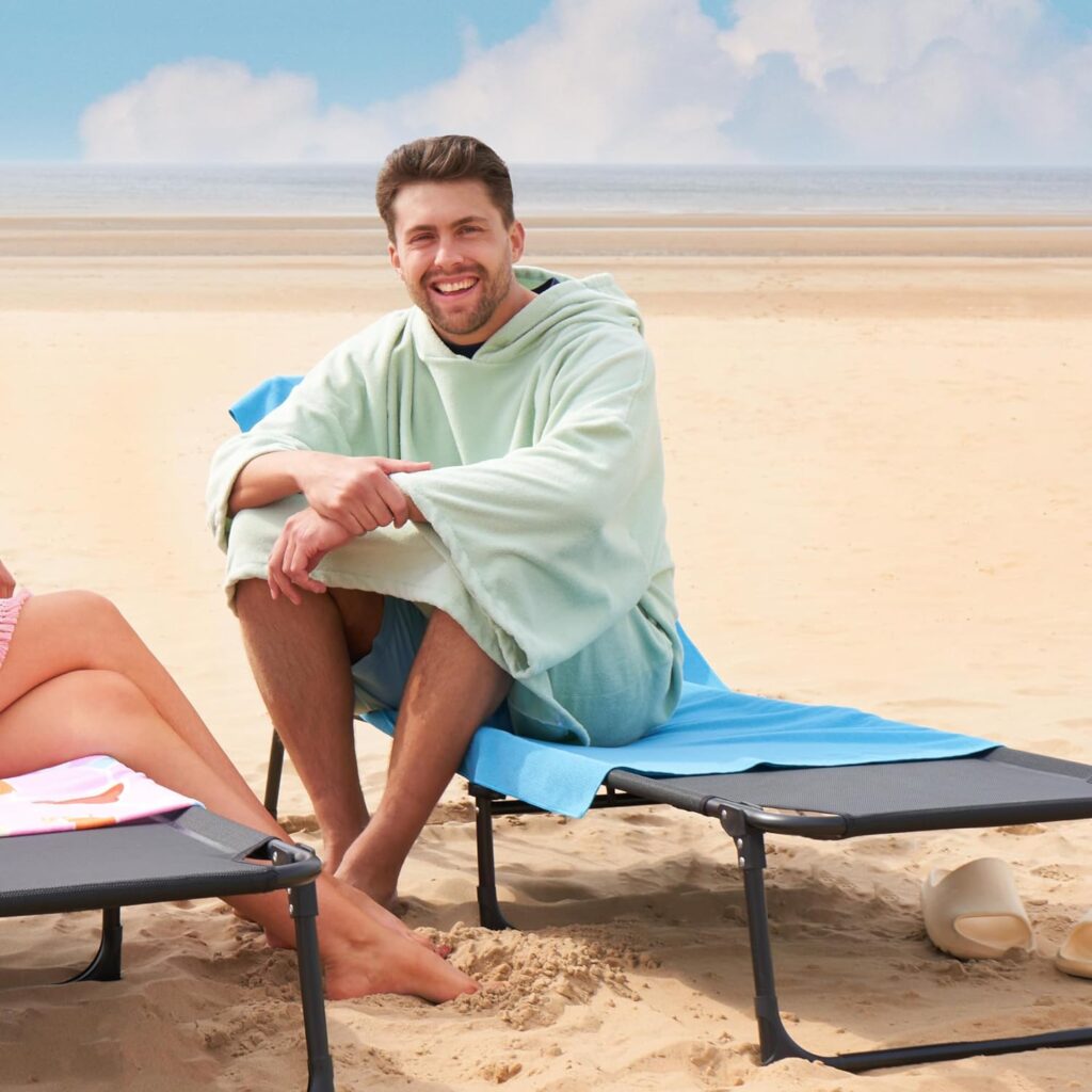Poncho De Bain Adulte Unisexe - Microfibre à Séchage Rapide, Avec Capuche Et Poche, Pour Plage, Piscine, Surf