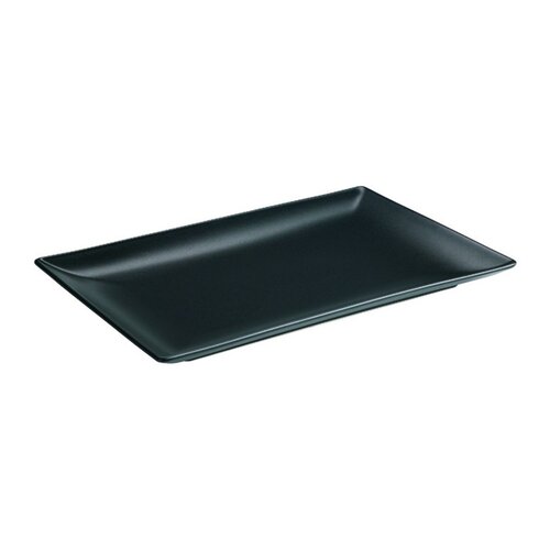 Assiette rectangulaire noire Visiodirect Kuro en grès 30 cm