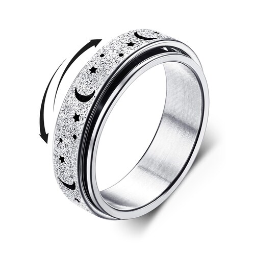 Bague anti-stress homme Diamday spinner a finition sablee