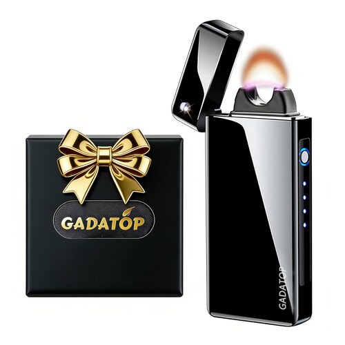 Briquet electrique a arc GADATOP noir laque avec son coffret cadeau