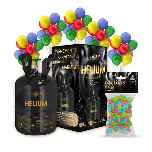 Bouteille d'hélium Sparklers Club 50 ballons avec ballons inclus