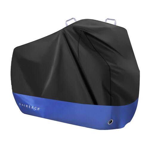 Housse de velo Faireach noire et bleue taillee pour un velo