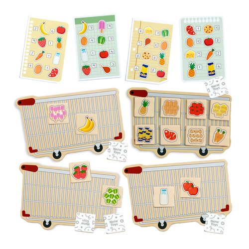 Jeu Montessori Nene Toys Ma liste de courses en bois FSC magnétique