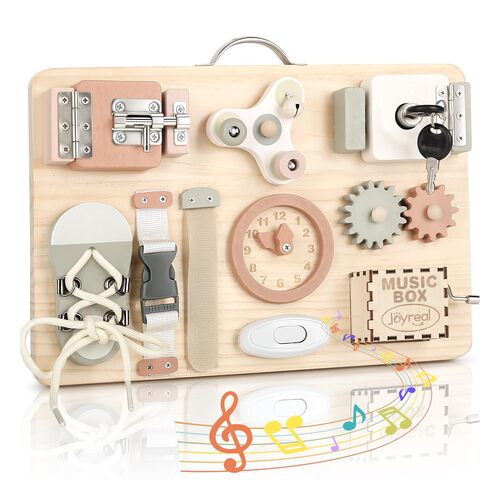 Busy board Montessori Joyreal en bois motricité fine
