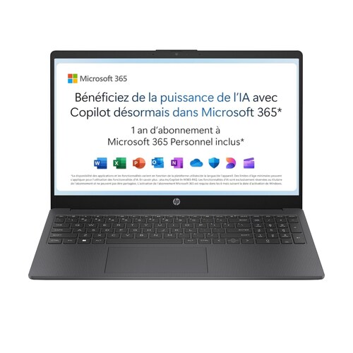 Ordinateur portable HP 15-fd0001sf gris anthracite de 15,6 pouces